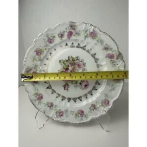 Carl Tielsch "Roses” serving plate, circa 1875-1935 Victorian Elegant